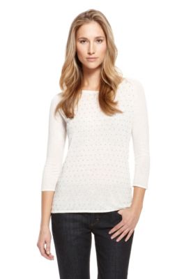'Sendie' | Linen-Blend Studded Sweater