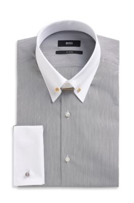 'Herbert_FS' | Slim Fit, Cotton Striped Dress Shirt