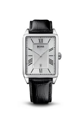 Silver Crocodile Embossed Leather Two Level Dial '1512438' Watch