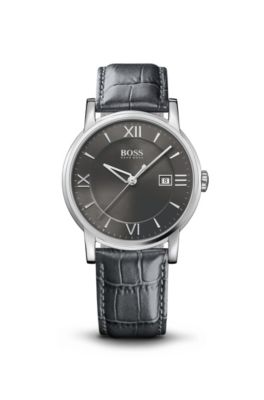 Crocodile Embossed Leather Strap Roman Numerals '1512477' Watch