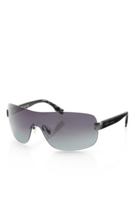&lsquo;Sunglass&rsquo; | Gunmetal Shield Sunglasses