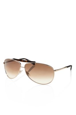 &lsquo;Sunglass&rsquo; | Gold Metal and Tortoiseshell  Aviator Sunglasses