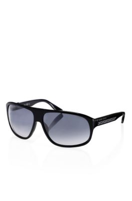 &lsquo;Sunglass&rsquo; | Black Plastic Frame Aviator Sunglasses