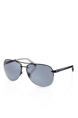 &lsquo;Sunglass&rsquo; | Black Metal Aviator Sunglasses