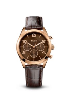 &lsquo;5102311&rsquo; | Brown Leather Strap Watch