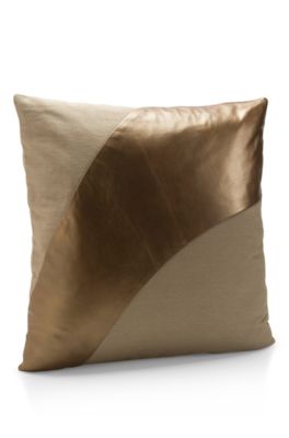 &lsquo;Metallic Leather Decorative Pillow