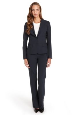 BOSS Stretch-Wool Navy Pant Suit