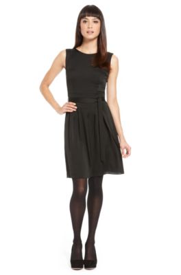 HUGO Silk A-Line Belted Dress
