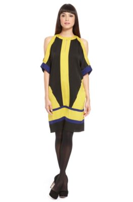 HUGO Colorblock Open Shoulder Dress