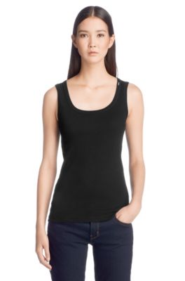 Classic cotton tank top 'Dalal', Black