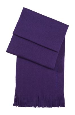 Strickschal &acute;Albas` mit Fransen an den Enden, Lila