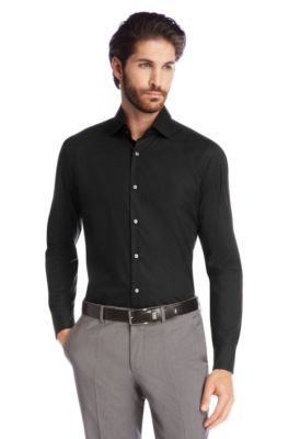 Business shirt with turn-back cuffs 'Gale', Black