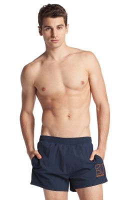 Short de bain &agrave; logo brod&eacute;, Male OM