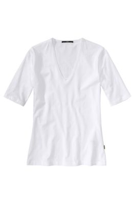 T-Shirt &acute;E4267` mit V-Ausschnitt, Wei&szlig;