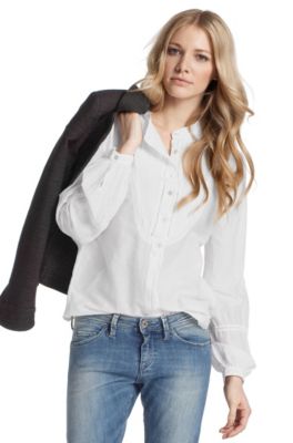 Zarte Bluse &acute;Cloriana` aus Baumwoll-Seiden Mix
