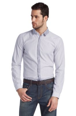 Stripe shirt with contrasting collar 'Nereo'
