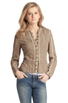 Veste en lin &agrave; d&eacute;tails militaires, Obrenka-W