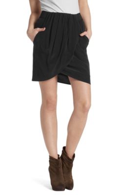 Wrap-over effect silk skirt 'Babella'