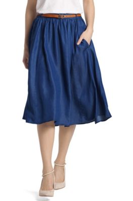 Skirt with a narrow belt 'Besina-W'