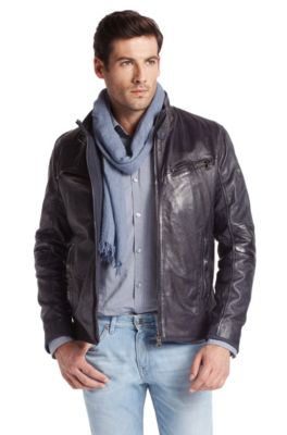 Lamb&rsquo;s leather biker jacket &acute;Fergis`