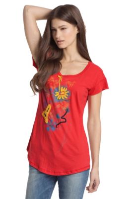 Creatief shirt &acute;Tenyu` met print en ronde hals