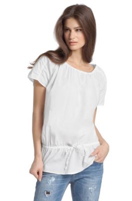 Kurzarm-Bluse &acute;Engelina` aus Baumwolle