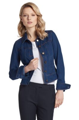 Veste en jean &agrave; boutons logo, JE492