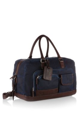 Cotton & leather weekender 'ABELIO'