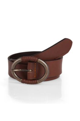Leather pin buckle belt 'DALYSA'