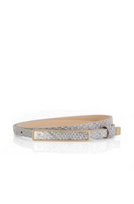 Narrow belt in snakeskin leather 'SYKI-A'