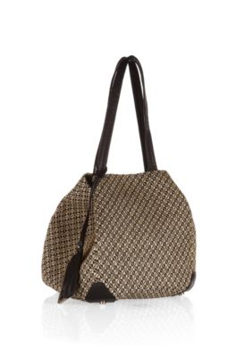 Straw and leather shopper &acute;TAISSA`
