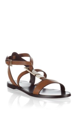 Flat leather strappy sandal &acute;Hyrami`