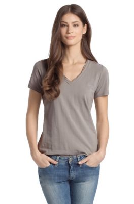 Schmales T-Shirt &acute;Vieny` mit V-Ausschnitt