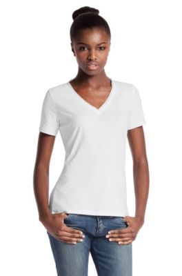 Schmales T-Shirt &acute;Vieny` mit V-Ausschnitt