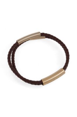 Geflochtenes Armband&acute;JW344` aus Kalbsleder