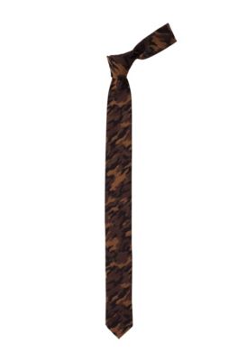 Cravate en soie &agrave; motif mouchet&eacute;, Tie cm 5