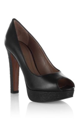 Leather platform peep toe 'Jisel'