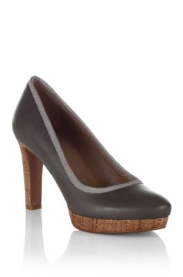Leather platform court shoe 'Astryd'