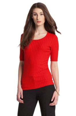 Rib texture T-shirt 'E4378'