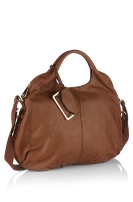 Leather, zip detail shopper 'ANAIS'