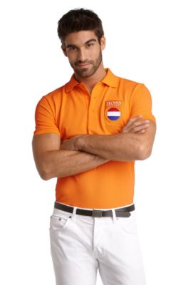 Herenpolo &acute;Paddy Flag` met coole applicatie