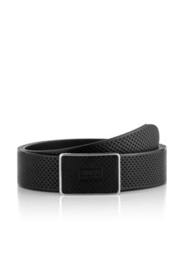 Belt with matte metal buckle 'Tristo'