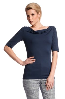 Kurzarmpullover &acute;E4664` mit Carmen-Ausschnitt