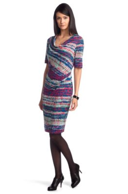 Robe en jersey &agrave; encolure b&eacute;nitier, E4667