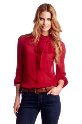 Silk blouse with a bow collar 'Eljadidae'