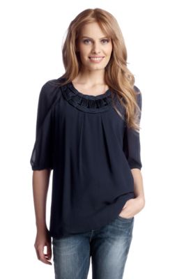 Lightly lined, silk blouse 'Coole_1'