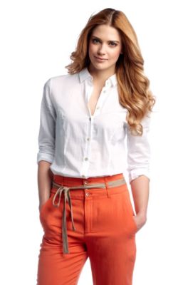 Blouse &acute;Eilise_1` met smalle kentkraag