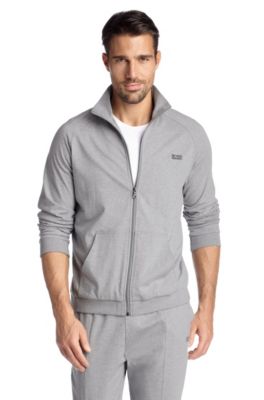 Sweatshirt jacket with a band collar 'Jacket Zip