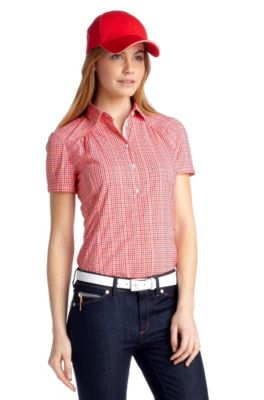 Blouse &acute;Carynella` met korte mouwen