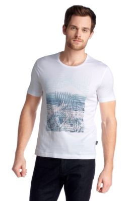 T-shirt &acute;Lecco 67` met ronde hals